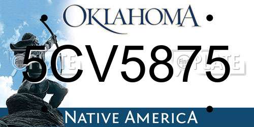 5CV5875 Oklahoma License Plate