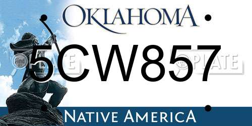 5CW857 Oklahoma License Plate
