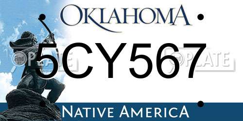 5CY567 Oklahoma License Plate