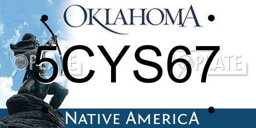 5CYS67 Oklahoma License Plate