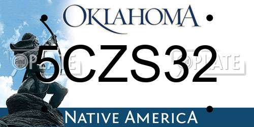 5CZS32 Oklahoma License Plate