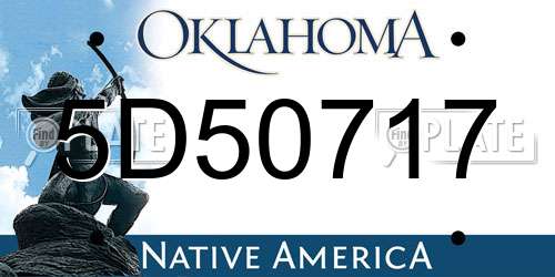 5D50717 Oklahoma License Plate