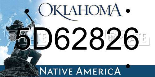 5D62826 Oklahoma License Plate