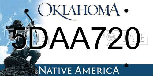 5DAA720 Oklahoma License Plate