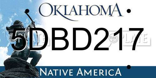 5DBD217 Oklahoma License Plate
