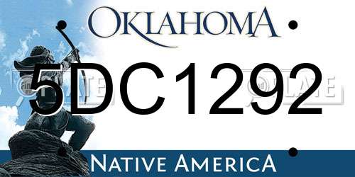 5DC1292 Oklahoma License Plate