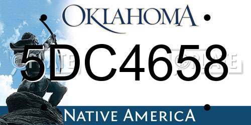 5DC4658 Oklahoma License Plate