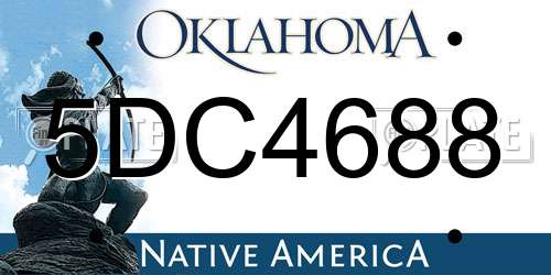 5DC4688 Oklahoma License Plate