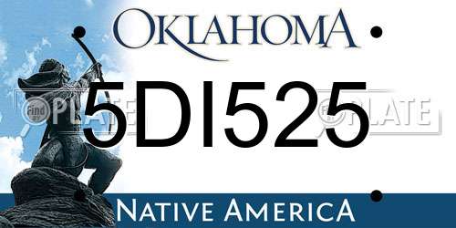 5DI525 Oklahoma License Plate