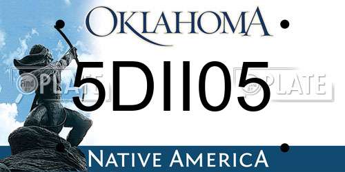 5DII05 Oklahoma License Plate