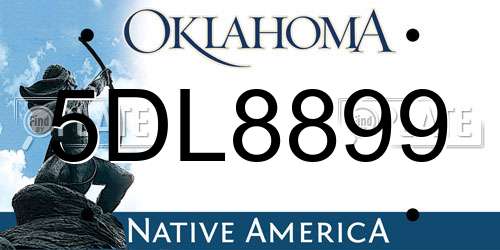 5DL8899 Oklahoma License Plate