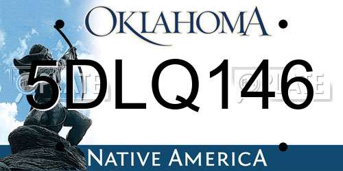 5DLQ146 Oklahoma License Plate