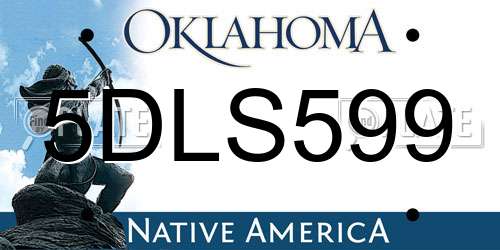 5DLS599 Oklahoma License Plate