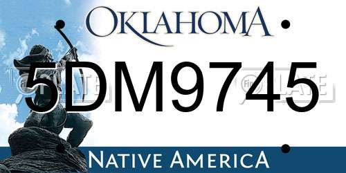 5DM9745 Oklahoma License Plate