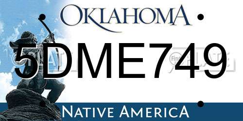 5DME749 Oklahoma License Plate