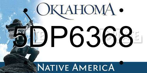 5DP6368 Oklahoma License Plate