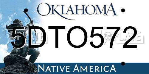 5DTO572 Oklahoma License Plate