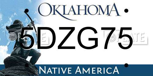 5DZG75 Oklahoma License Plate