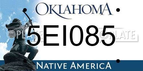 5EI085 Oklahoma License Plate