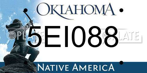 5EI088 Oklahoma License Plate