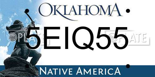 5EIQ55 Oklahoma License Plate