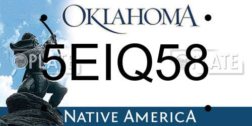 5EIQ58 Oklahoma License Plate