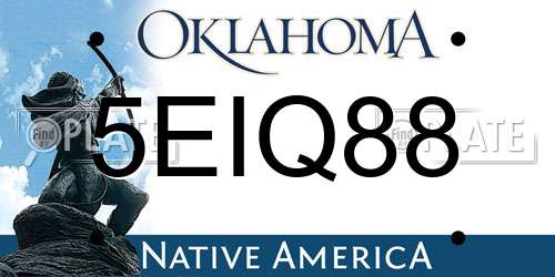 5EIQ88 Oklahoma License Plate