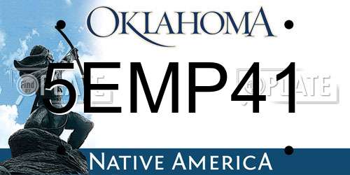 5EMP41 Oklahoma License Plate