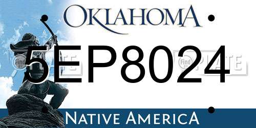 5EP8024 Oklahoma License Plate