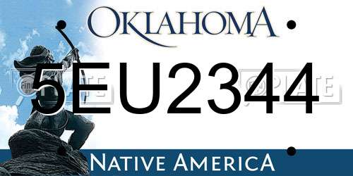 5EU2344 Oklahoma License Plate