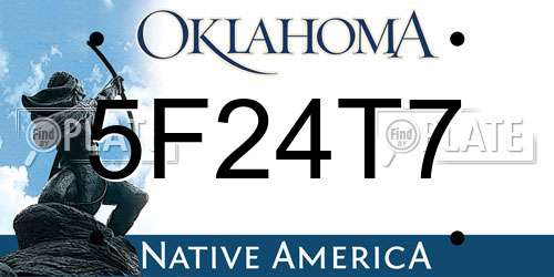 5F24T7 Oklahoma License Plate