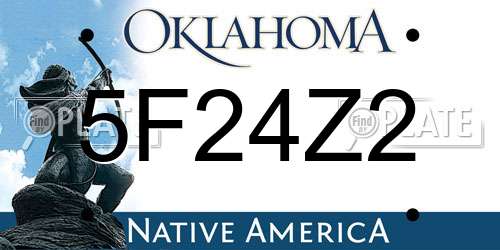 5F24Z2 Oklahoma License Plate