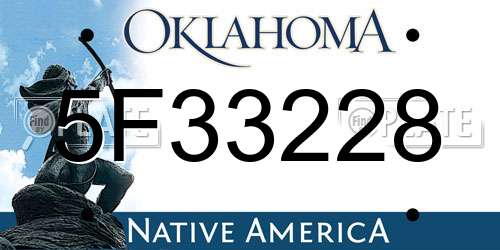 5F33228 Oklahoma License Plate