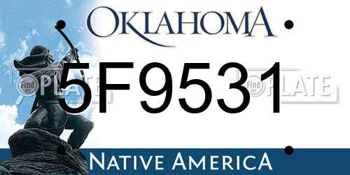 5F9531 Oklahoma License Plate