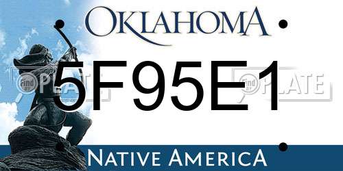 5F95E1 Oklahoma License Plate