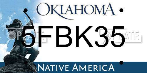 5FBK35 Oklahoma License Plate
