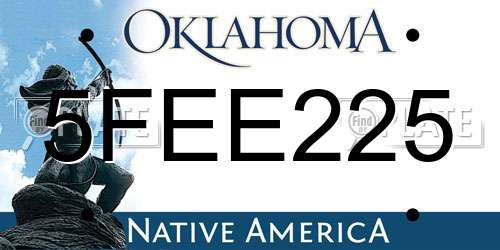 5FEE225 Oklahoma License Plate