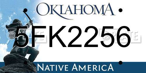 5FK2256 Oklahoma License Plate