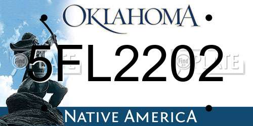 5FL2202 Oklahoma License Plate