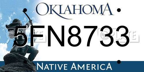 5FN8733 Oklahoma License Plate