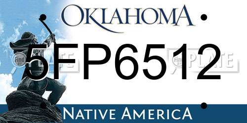 5FP6512 Oklahoma License Plate