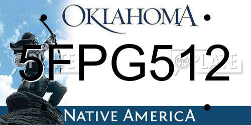 5FPG512 Oklahoma License Plate