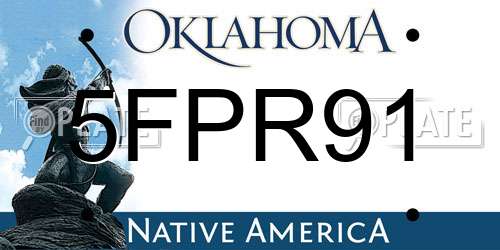 5FPR91 Oklahoma License Plate