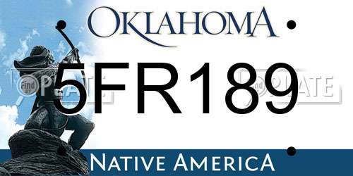 5FR189 Oklahoma License Plate