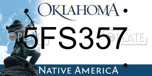 5FS357 Oklahoma License Plate