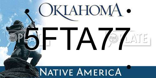 5FTA77 Oklahoma License Plate