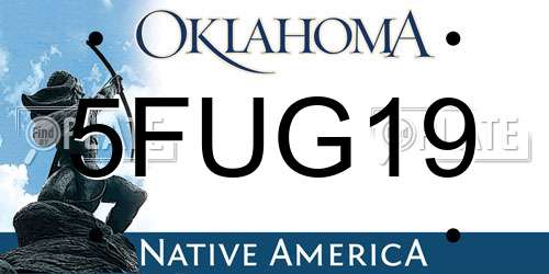 5FUG19 Oklahoma License Plate