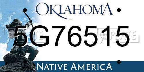 5G76515 Oklahoma License Plate