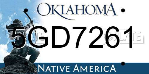 5GD7261 Oklahoma License Plate