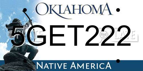 5GET222 Oklahoma License Plate